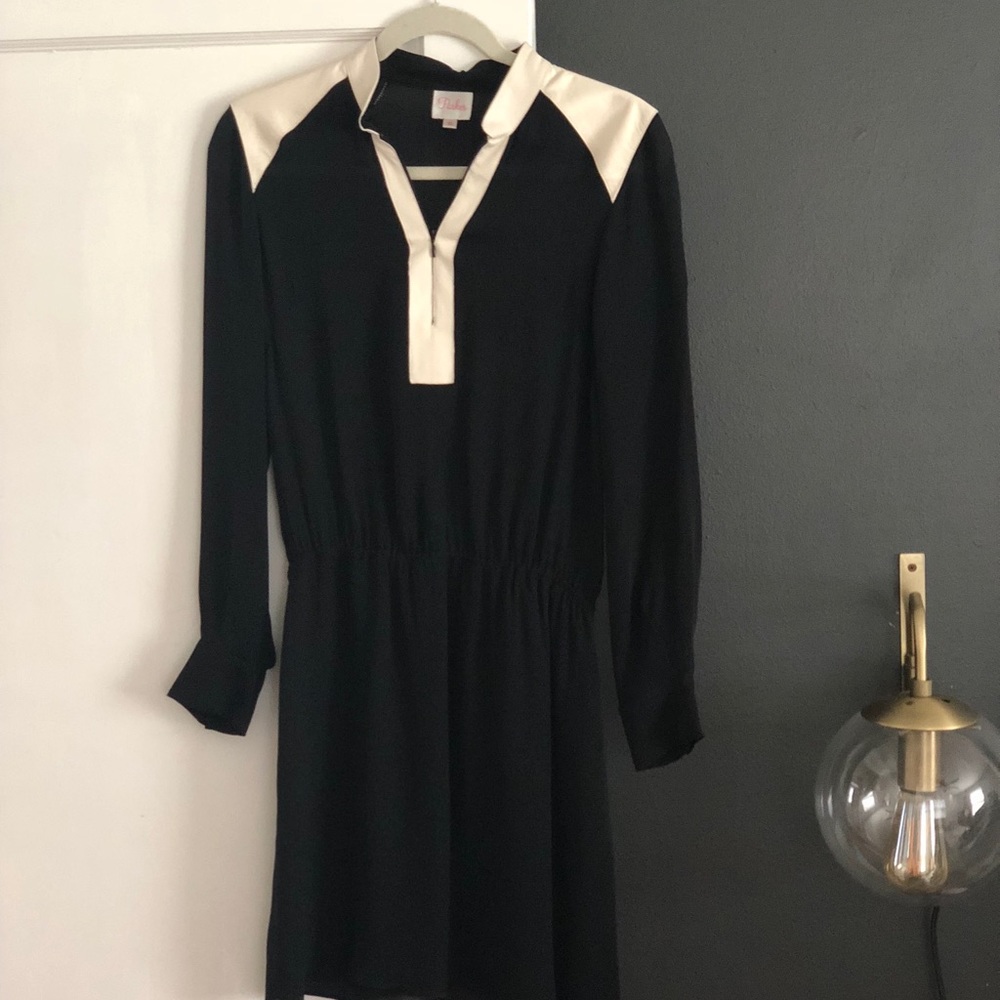 Parker dress with leather detailing